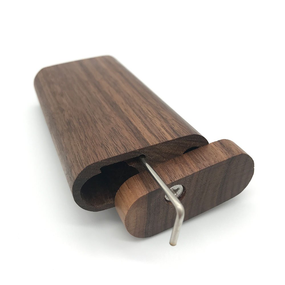 MJDK Smell Proof Wood Dugout with One Hitter for Everyday Carry